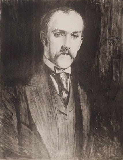 Henri de Regnier, vintage artwork by Jacques-Émile Blanche, 12x8" (A4) Poster