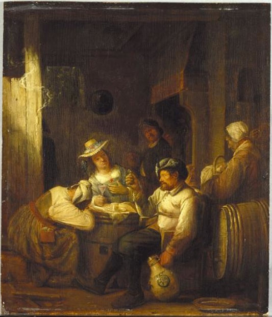 Country Tavern, vintage artwork by Joos van Craesbeeck, 12x8" (A4) Poster