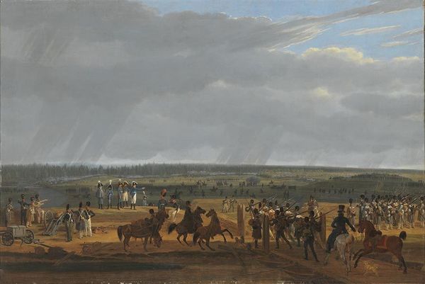 Attack of the Russians at Poplawi, vintage artwork by Wilhelm von Kobell, 12x8" (A4) Poster