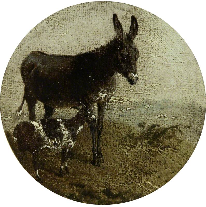 Donkey and Goat, vintage artwork by John Frederick Herring, Sr, A3 (16x12") Poster Print