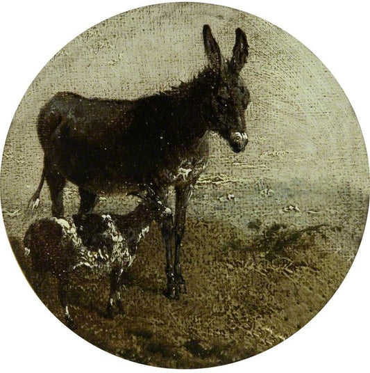 Donkey and Goat, vintage artwork by John Frederick Herring, Sr, A3 (16x12") Poster Print