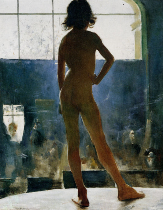 The Young Model Posing in the Studio, vintage artwork by Jules-Alexis Muenier, 12x8" (A4) Poster