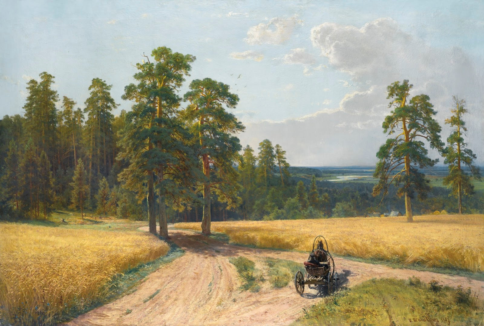 At the Edge of the Pine Forest, vintage artwork by Ivan Ivanovich Shishkin, 12x8" (A4) Poster