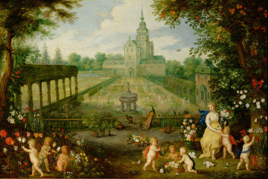 Floral Garden, vintage artwork by Jan Brueghel the Younger, 12x8" (A4) Poster