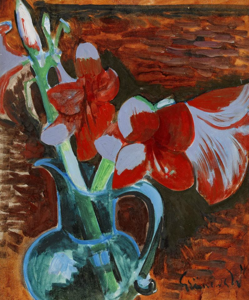 Still life with Amaryllis by Isaac Grünewald,16x12(A3) Poster