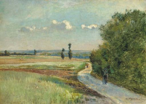 Rural Road, vintage artwork by Victor Vignon, 12x8" (A4) Poster