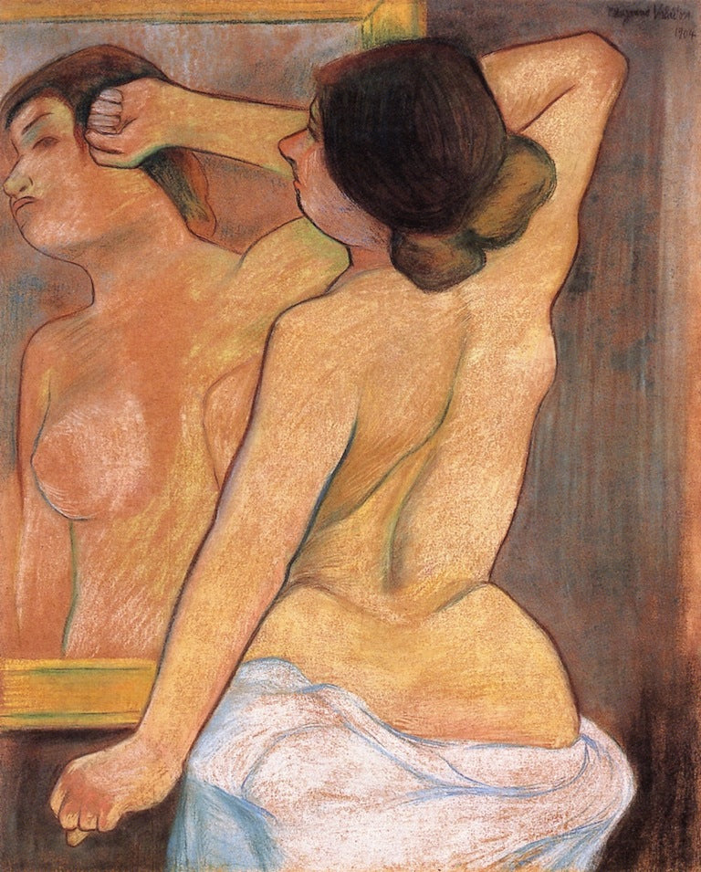 Nude from the Back, in Front of a Mirror by Suzanne Valadon,A3(16x12")Poster