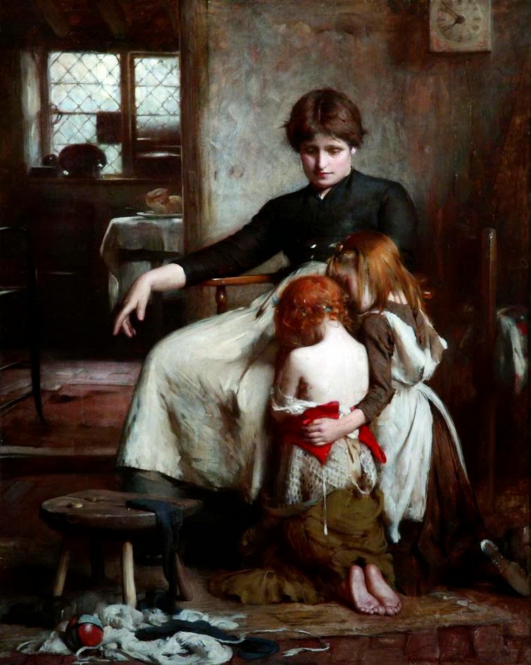 The Children's Prayer, vintage artwork by Arthur Hacker, 12x8" (A4) Poster