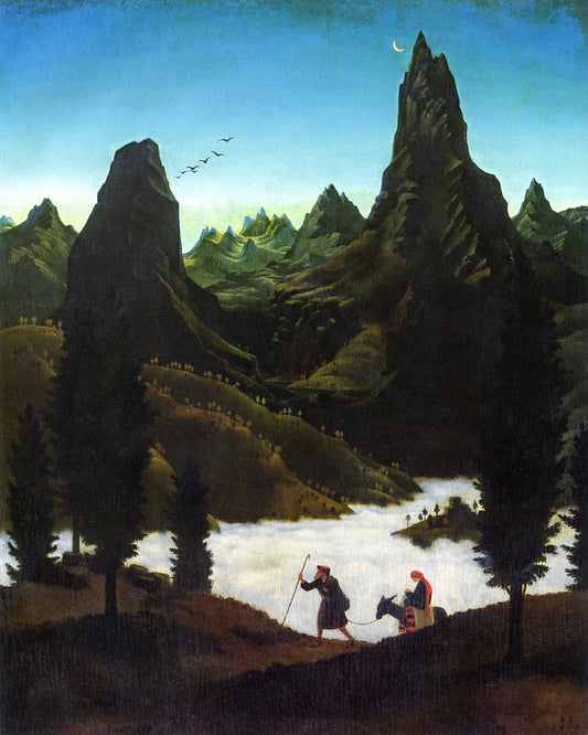 The Flight into Egypt (I), vintage artwork by Joseph Sedlacek, 12x8" (A4) Poster