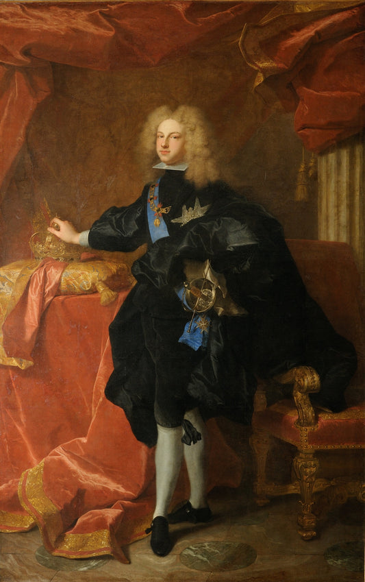 Philippe V, King of Spain, vintage artwork by Hyacinthe Rigaud, 12x8" (A4) Poster