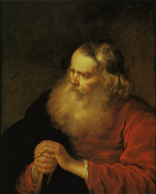 Old Man with a Stick, vintage artwork by Govaert Flinck, 12x8" (A4) Poster