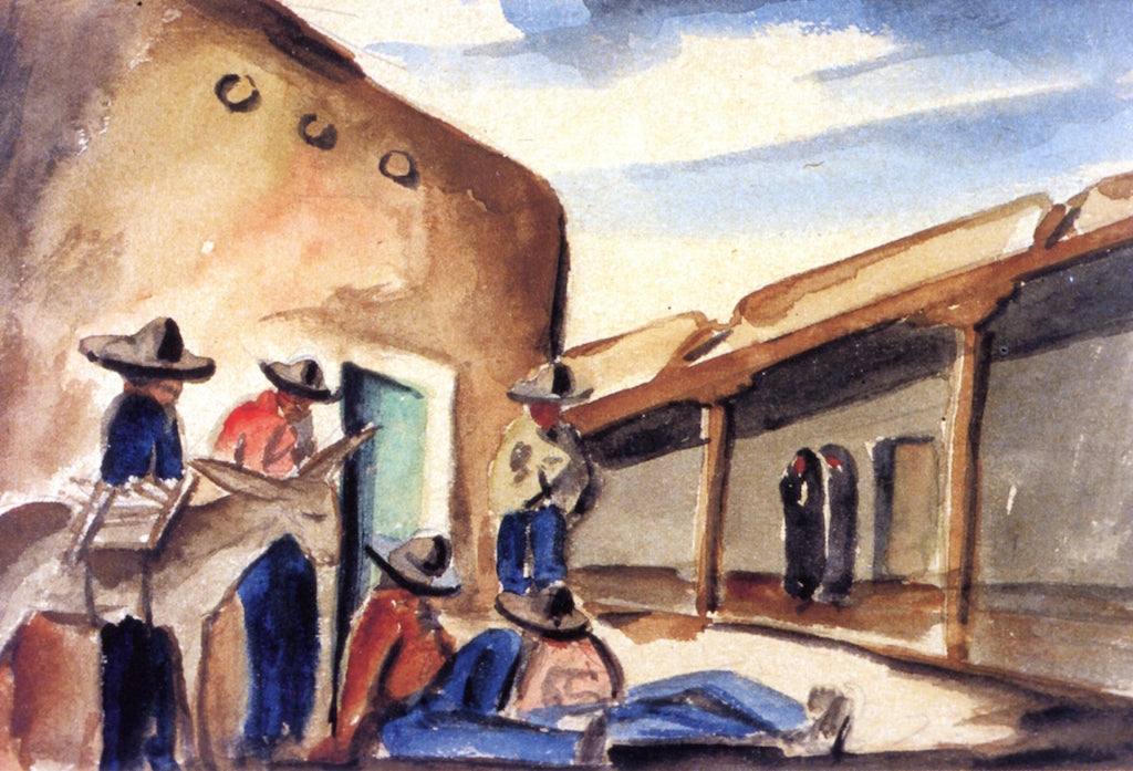 Hispanic Scene, vintage artwork by Frank Applegate, 12x8" (A4) Poster