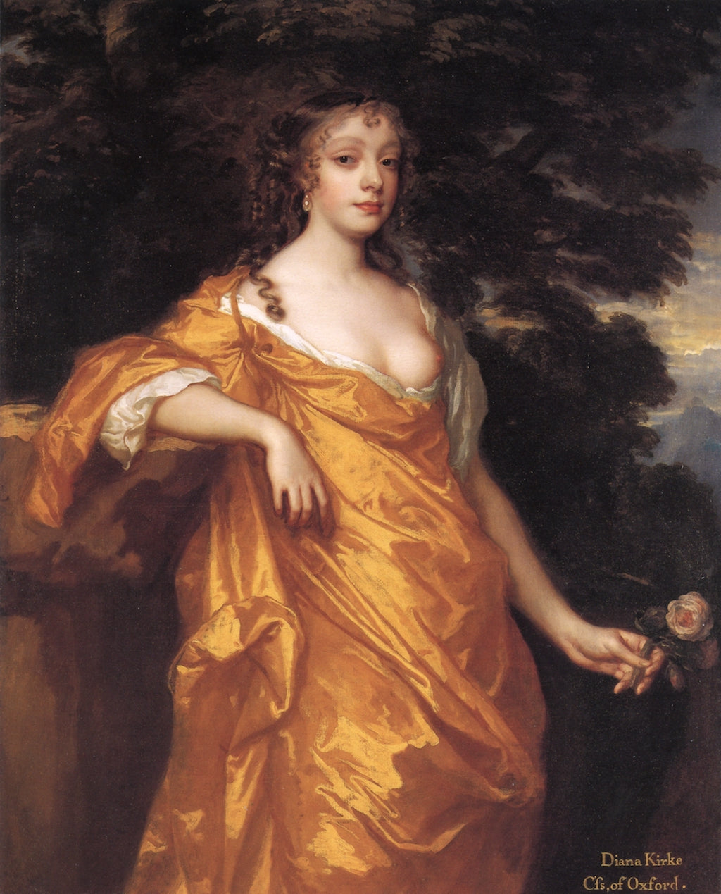 Diana Kirke, later Countess of Oxford, vintage artwork by Peter Lely, 12x8" (A4) Poster