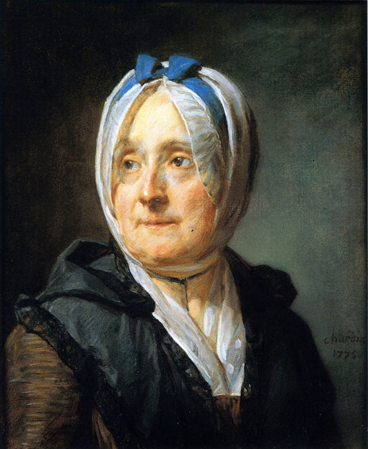 Portrait of Madame Chardin, nee Francoise-Marguerite Pouget, vintage artwork by Jean-Baptiste-Simeon Chardin, 12x8" (A4) Poster