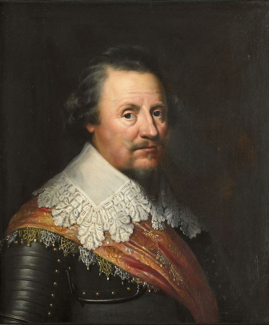 Portrait of Ernst Casimir (1573-1632), count of Nassau-Dietz, vintage artwork by Wybrand Geest, 12x8" (A4) Poster