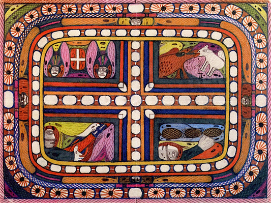 Tschiberasso Forest St. Adolf-Throne, vintage artwork by Adolf Wölfli, 12x8" (A4) Poster