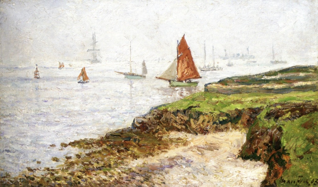 ay of Quiberon, Foggy Morning, the Squadron by Maxime Maufra,A3(16x12")Poster