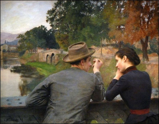 Les amoureux by emile Friant,A3(16x12")Poster