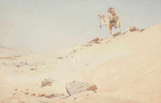 Arab Warrior on a Camel by Augustus Osborne Lamplough,16x12(A3) Poster