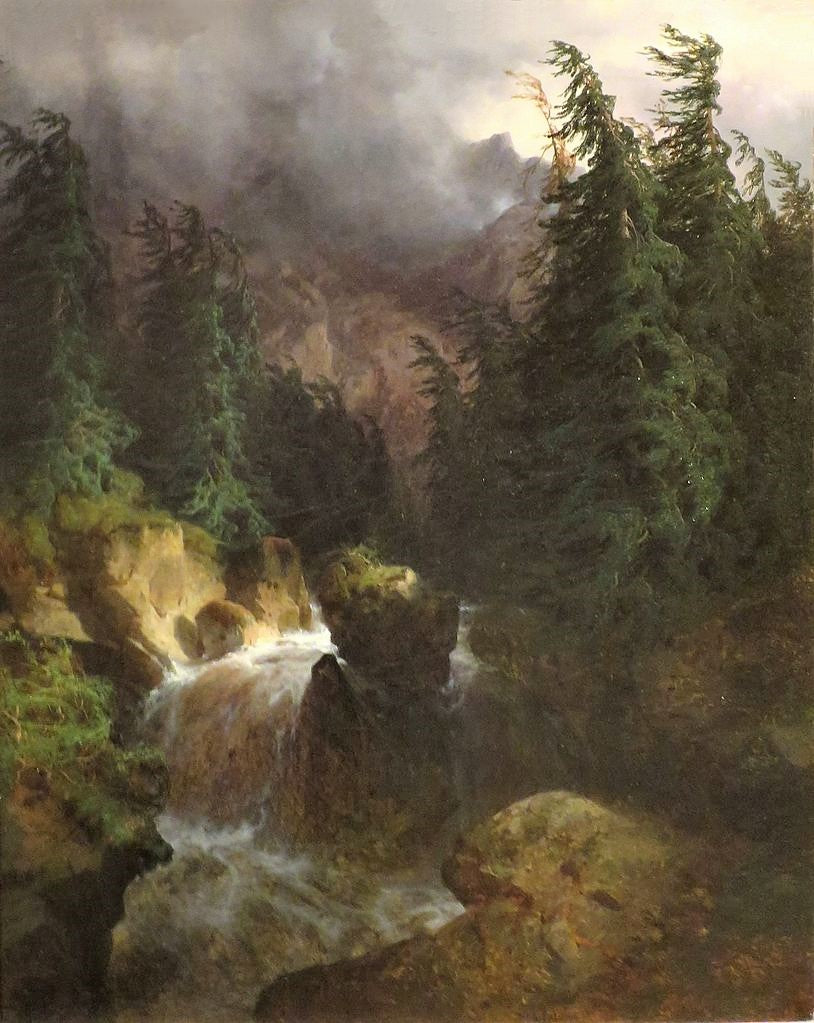 Souvenir of Handeck, vintage artwork by Alexandre Calame, A3 (16x12") Poster Print