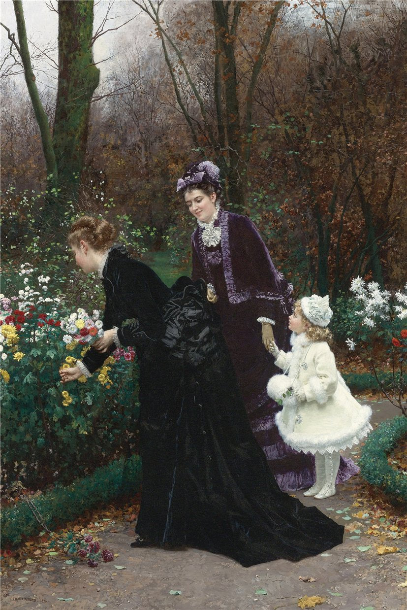 Le Jardin de La Marraine, vintage artwork by Marie-Francois Firmin-Girard, 12x8" (A4) Poster