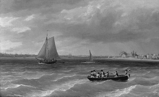 Philadelphia from Petty Island, vintage artwork by Thomas Birch, 12x8" (A4) Poster