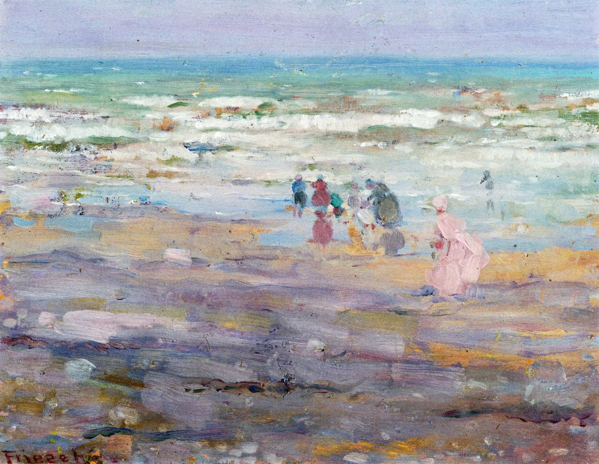 Beach in Corsoca by Frederick Carl Frieseke,16x12(A3) Poster