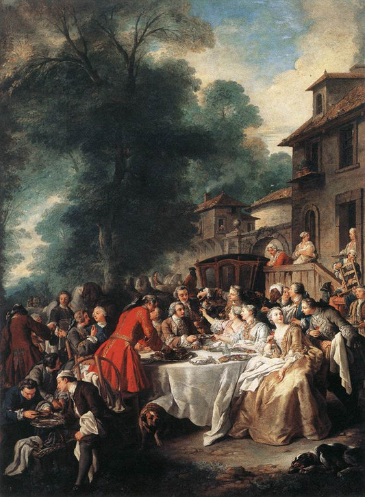 A Hunting Meal, vintage artwork by Jean-François de Troy, 12x8" (A4) Poster
