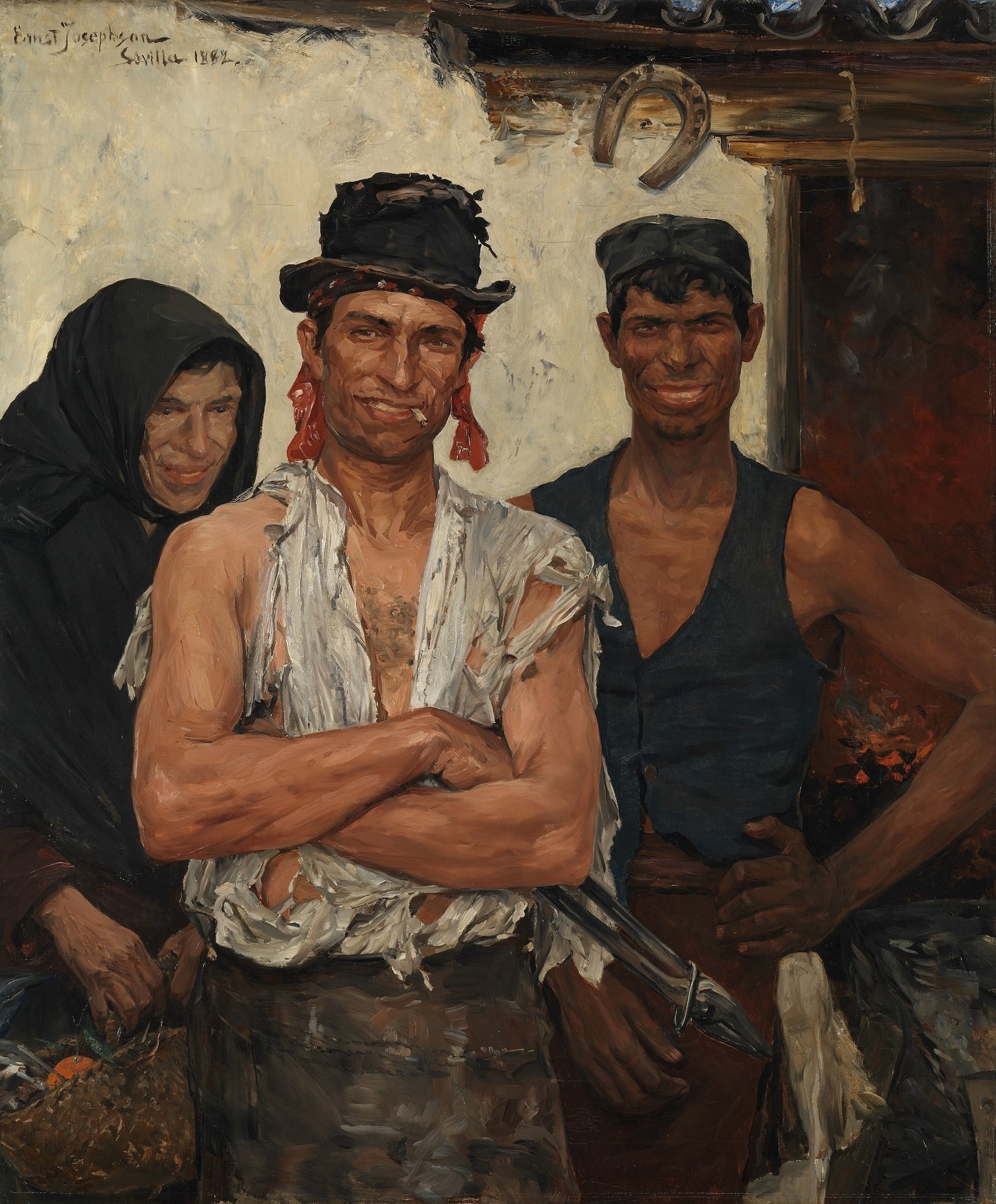 Spanish Blacksmiths, vintage artwork by Ernst Josephson, 12x8" (A4) Poster