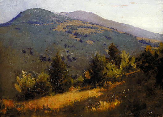 Spring Hillside, vintage artwork by Abbott Handerson Thayer, 12x8" (A4) Poster