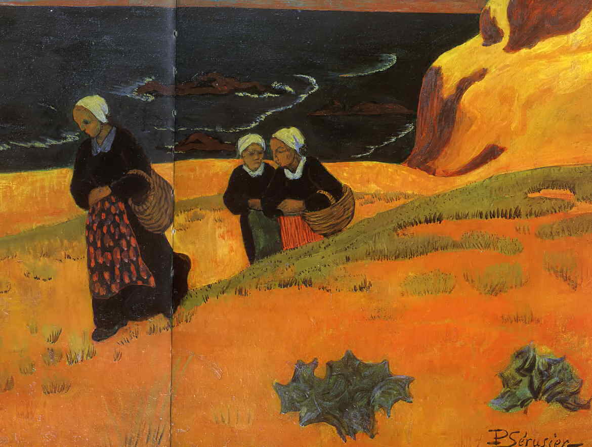 Bretonnes au bord de la mer, vintage artwork by Paul Serusier, 12x8" (A4) Poster