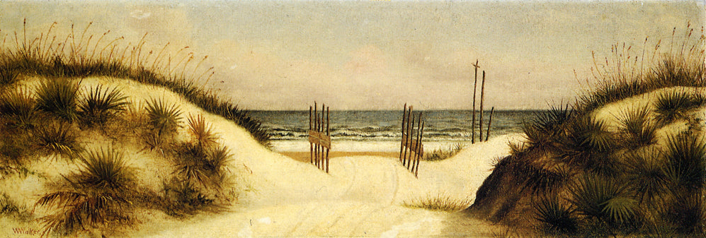 Beach at Ponce Park, Florida, vintage artwork by William Aiken Walker, 12x8" (A4) Poster