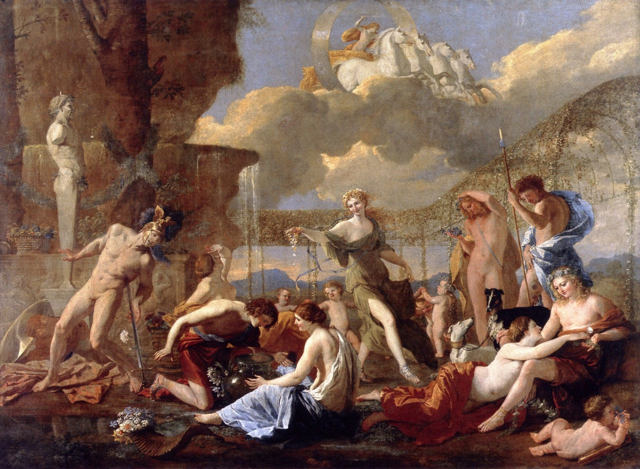 The Empire of Flore, vintage artwork by Nicolas Poussin, 12x8" (A4) Poster
