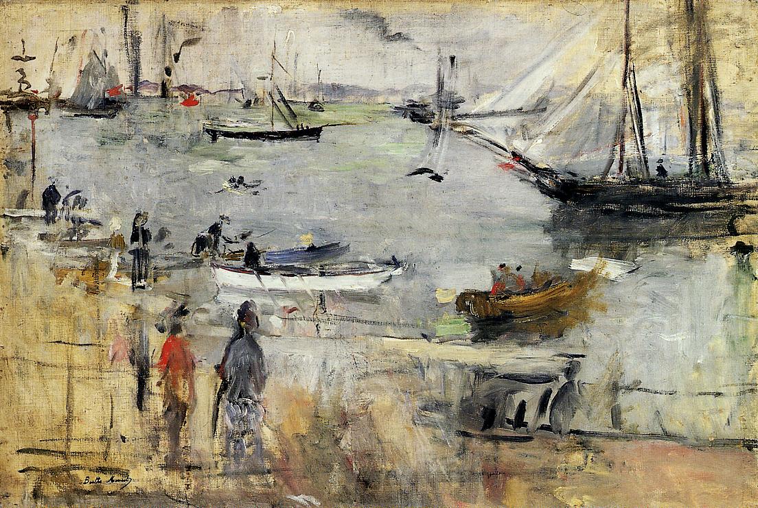 English Seascape, vintage artwork by Berthe Morisot, 12x8" (A4) Poster