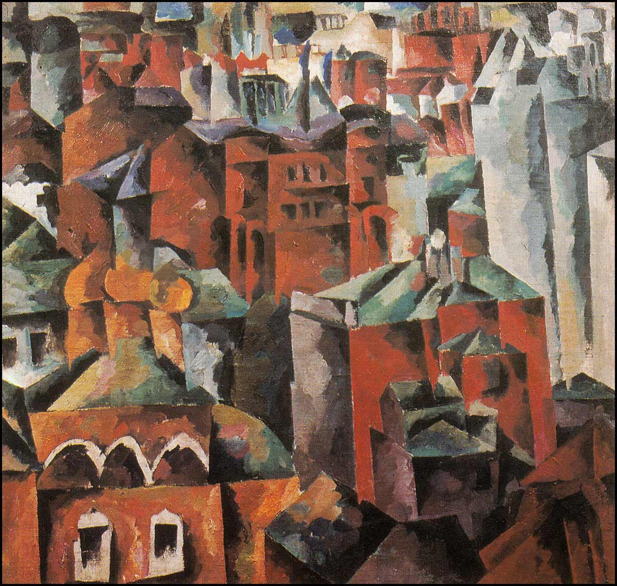 Moscow, vintage artwork by Aristarkh Lentulov, 12x8" (A4) Poster