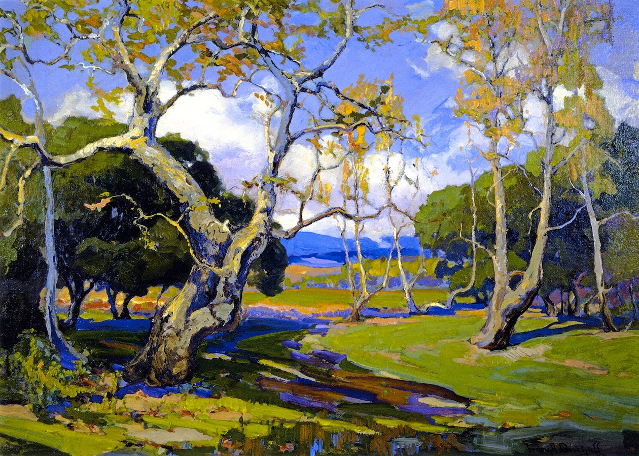A California Woodland, vintage artwork by Franz Bischoff, 12x8" (A4) Poster