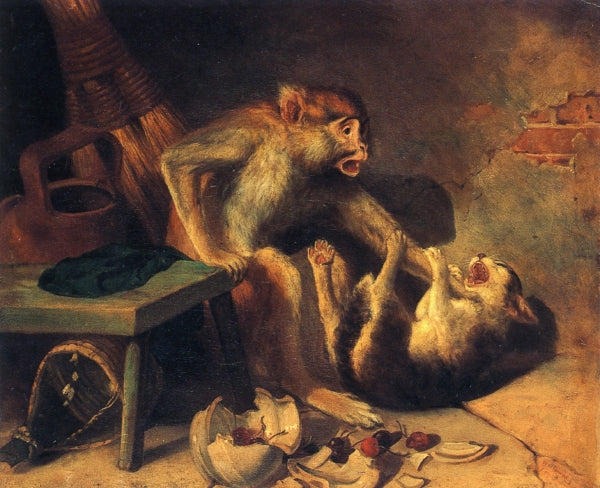 Domestic Squabble, vintage artwork by William Holbrook Beard, 12x8" (A4) Poster