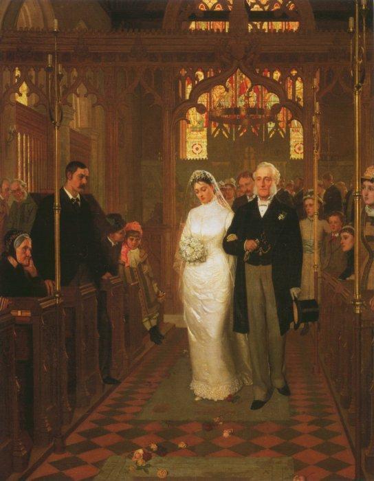 Till Death Us Do Part, vintage artwork by Edmund Blair Leighton, 12x8" (A4) Poster