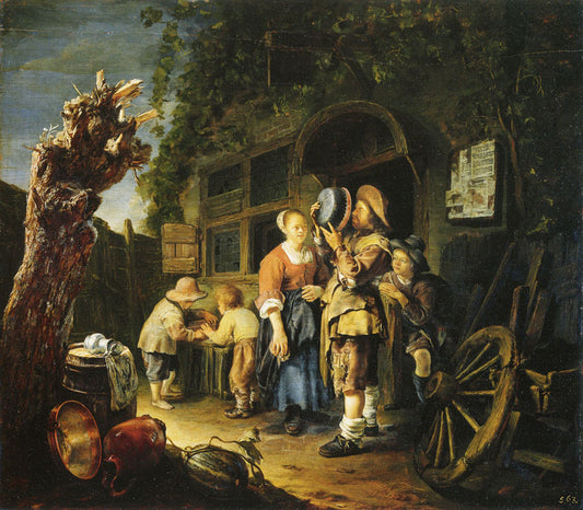 A Tinker, vintage artwork by Frans van Mieris the Elder, 12x8" (A4) Poster