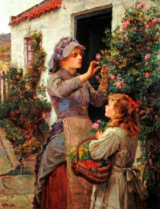 Roses for the Invalid, vintage artwork by Ralph Hedley, 12x8" (A4) Poster
