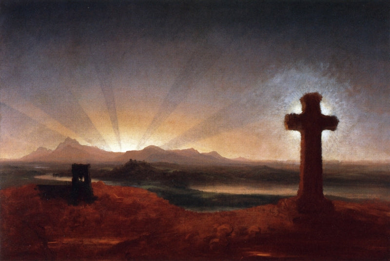 Cross at Sunset, vintage artwork by Thomas Cole, A3 (16x12") Poster Print