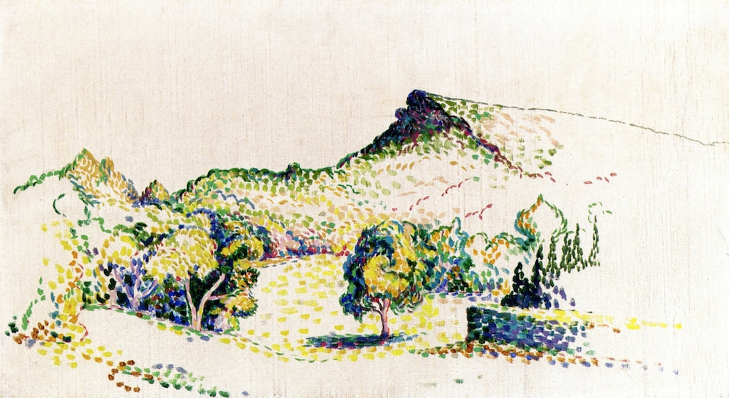 Landscape with Cape Nègre (study), vintage artwork by Henri-Edmond Cross, 12x8" (A4) Poster