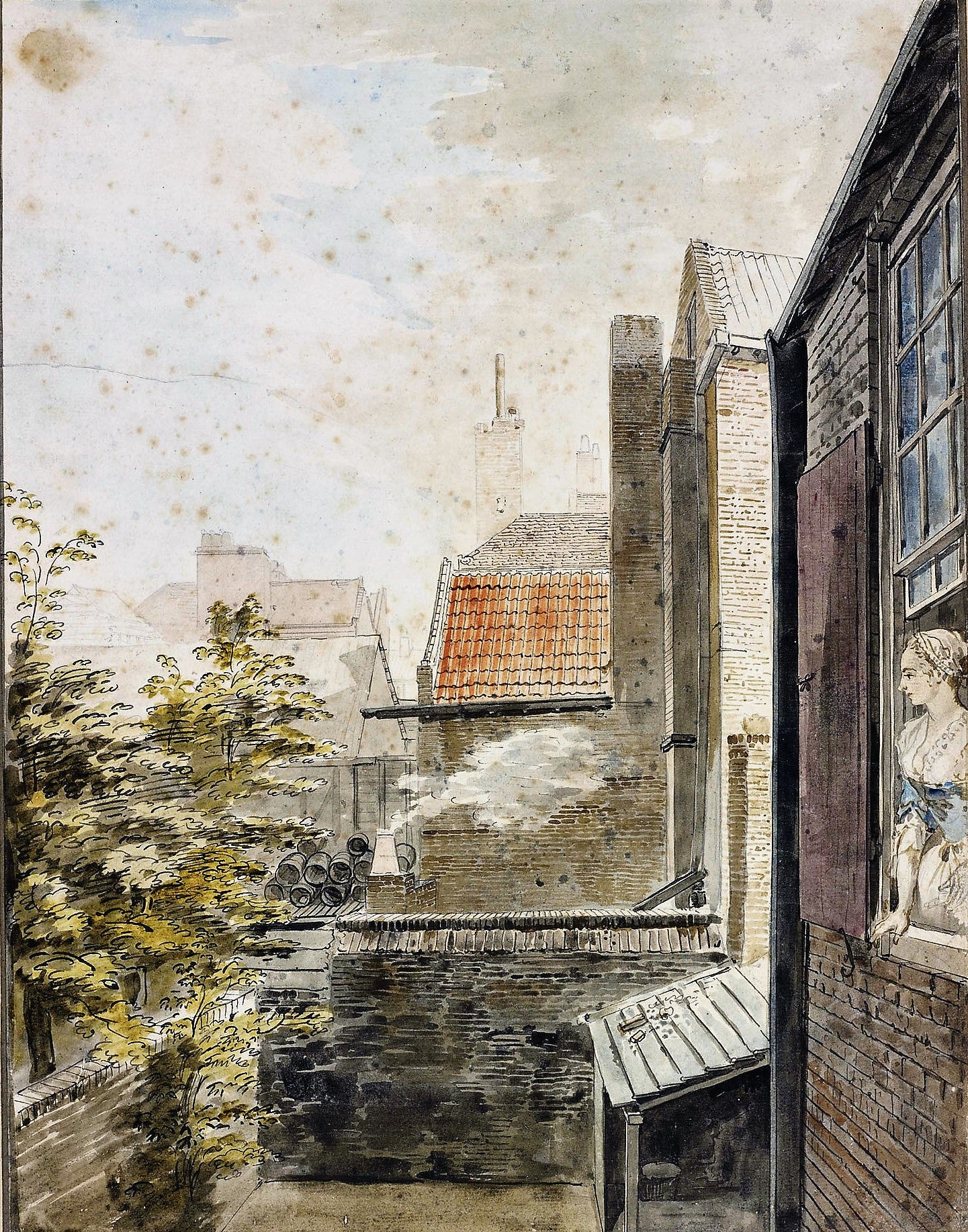 View from the back of Paul Sandby 's lodging at Charlton, Kent, vintage artwork by Paul Sandby , R.A., 12x8" (A4) Poster