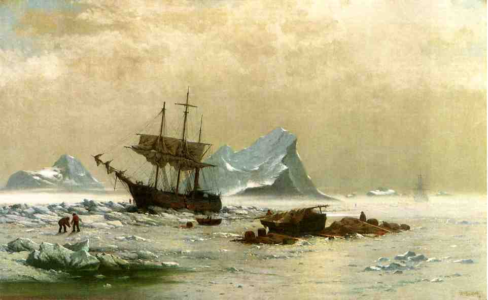 The Ice Floes, vintage artwork by William Bradford, 12x8" (A4) Poster