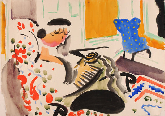 Calligraphic Interior, vintage artwork by H. Lyman Saÿen, 12x8" (A4) Poster