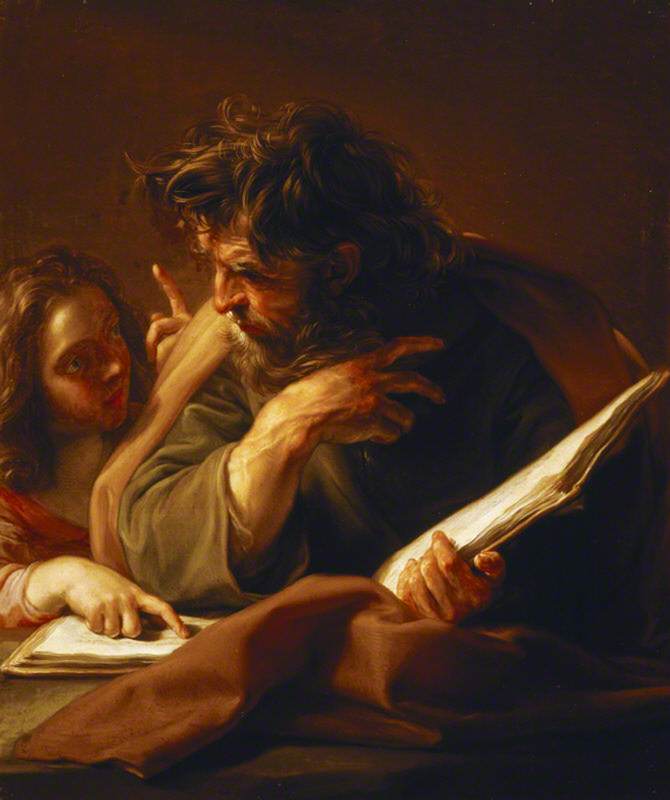 God and the Twelve Apostles - Saint Matthew, vintage artwork by Pompeo Batoni, 12x8" (A4) Poster