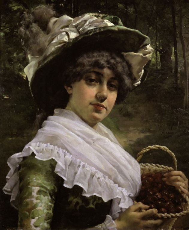 Cherry Girl by Albert Edelfelt,A3(16x12")Poster