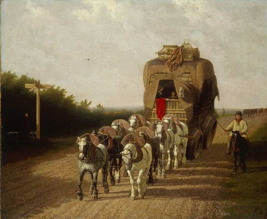 The Package Mail from Ludlow, vintage artwork by Jacques-Laurent Agasse, 12x8" (A4) Poster
