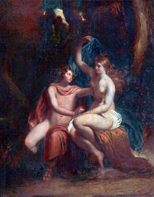 Classical Scene with Two Figures, vintage artwork by William Etty, A3 (16x12") Poster Print