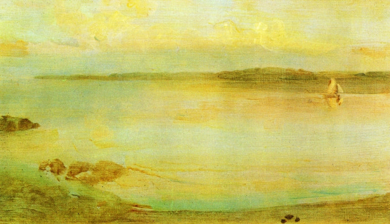 Gray and Gold - The Golden Bay, vintage artwork by James Abbott McNeill Whistler, 12x8" (A4) Poster